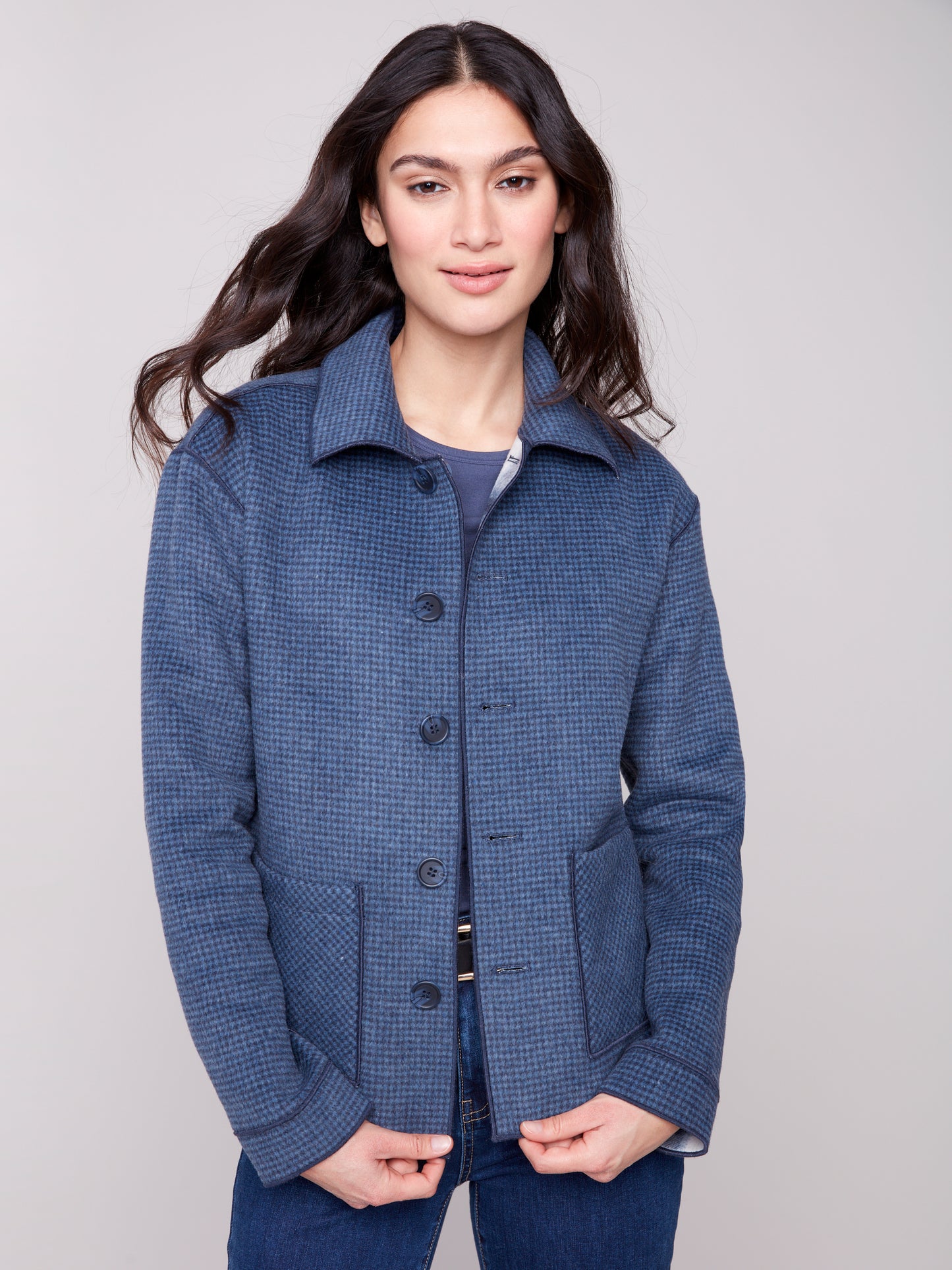 Charlie B Reversible Plaid Jacket Moonlight C6185Y-134B-P907