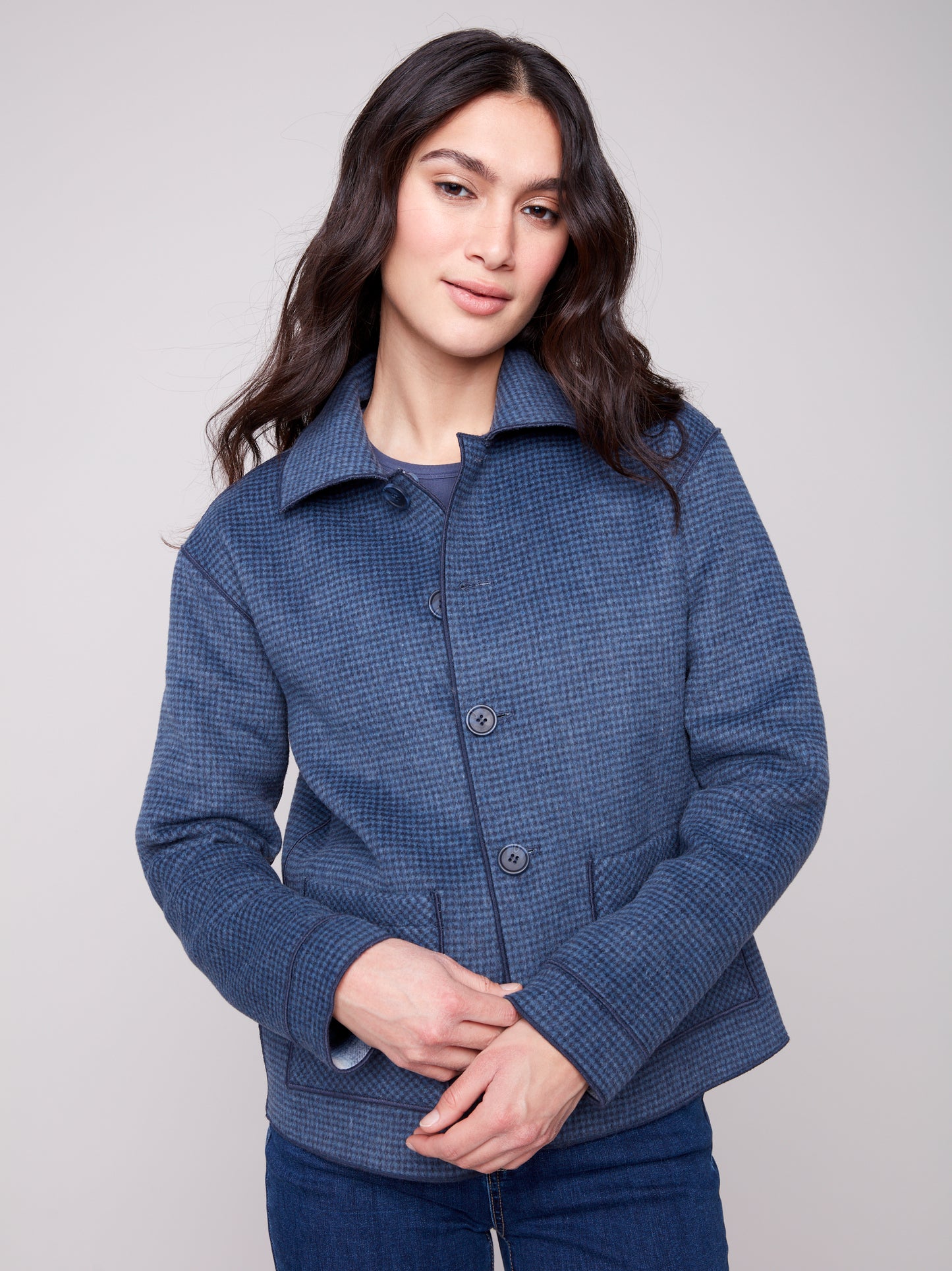 Charlie B Reversible Plaid Jacket Moonlight C6185Y-134B-P907