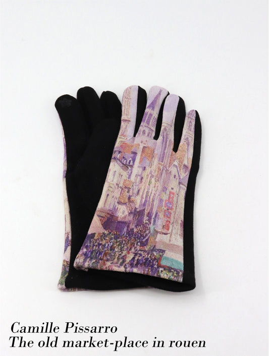Cherie Bliss-Oil Painting Design Touch Screen Gloves Old Marketplace GL127503
