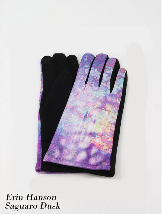 Cherie Bliss Oil Painting Design Touch Screen Gloves Saguaro Dusk GL127506