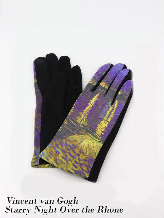 Cherie Bliss Oil Painting Design Touch Screen Gloves Starry Night GL127520