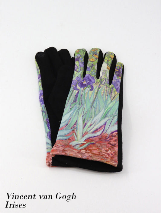 Cherie Bliss Oil Painting Design Touch Screen Gloves Irises GL127522