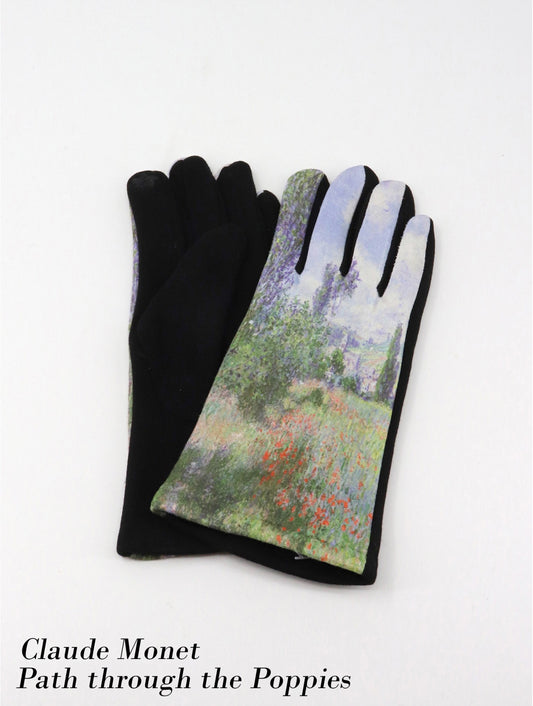 Cherie Bliss Oil Painting Design Touch Screen Gloves Through The Poppies GL127523
