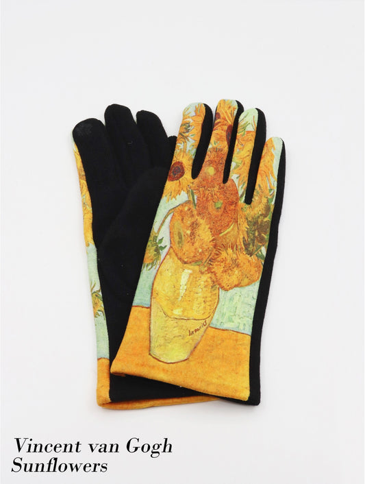 Cherie Bliss Oil Painting Design Touch Screen Gloves Sunflowers GL127524