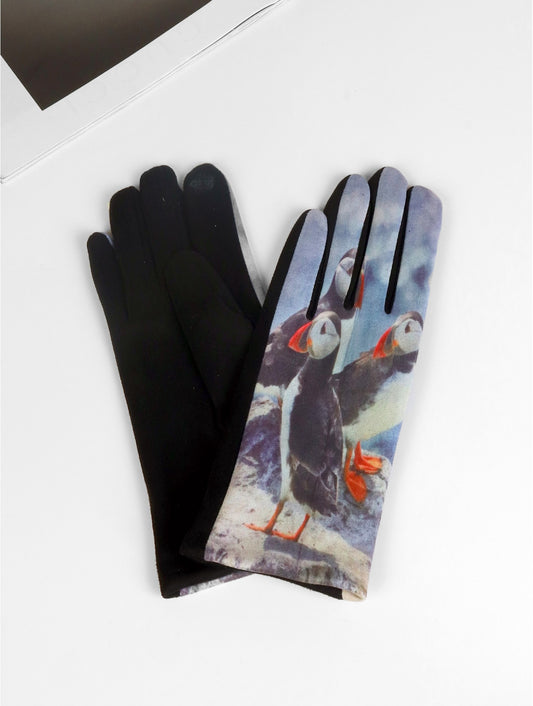 Cherie Bliss Puffin Oil Painting Design Touch Screen Gloves GL127526