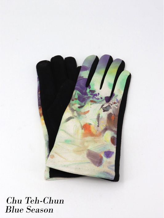 Cherie Bliss Blue Season Oil Painting Gloves GL1654