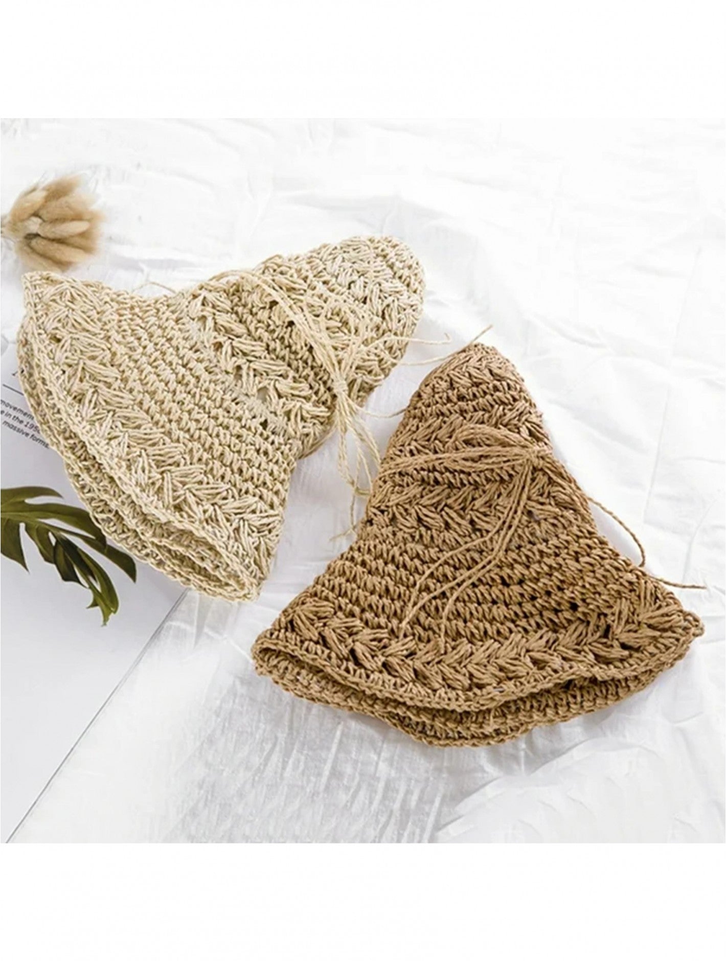 Cherie Bliss Weaved Summer Sunhat w/Straw Bow Khaki HAT1280-03KAK