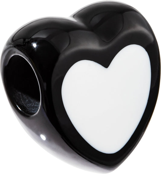 Zsiska Bliss Musee Series Bead Black & White Heart HRT01