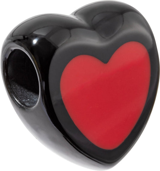 Zsiska Bliss Musee Series Bead Black & Red Heart HRT02