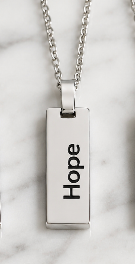 J&J Designs 18" Hope Necklace Silver