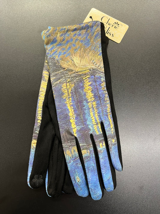 Cherie Bliss Oil Painting Design Touch Screen Gloves Starry Night GL127520