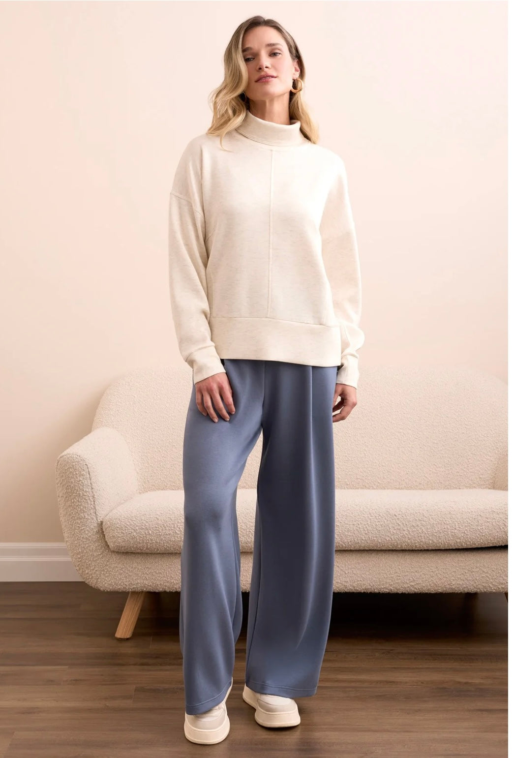 Tribal L/S Funnel Neck Top FrostGrey 22750-3390-3131