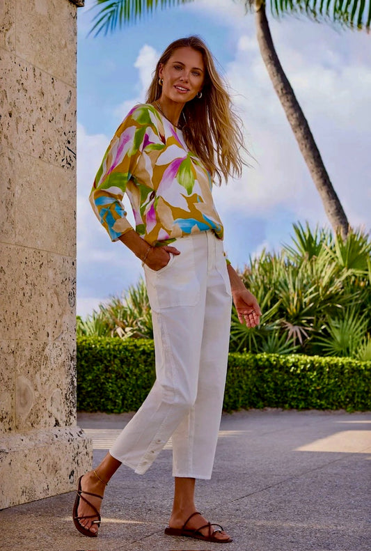 Tribal 3/4 Sleeve Crew Neck Sweater Wisteria 21750-8169-1321