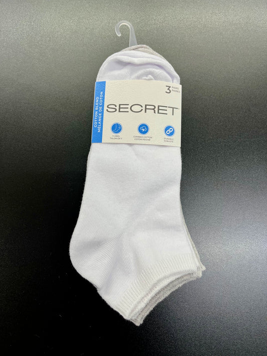 Secret Comfort Low Cut Socks White/Grey 6964A
