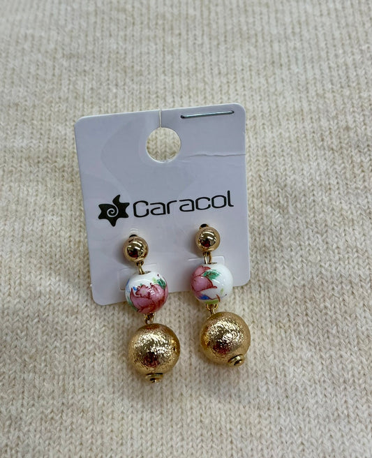 Caracol Earrings 2624-PNK-G