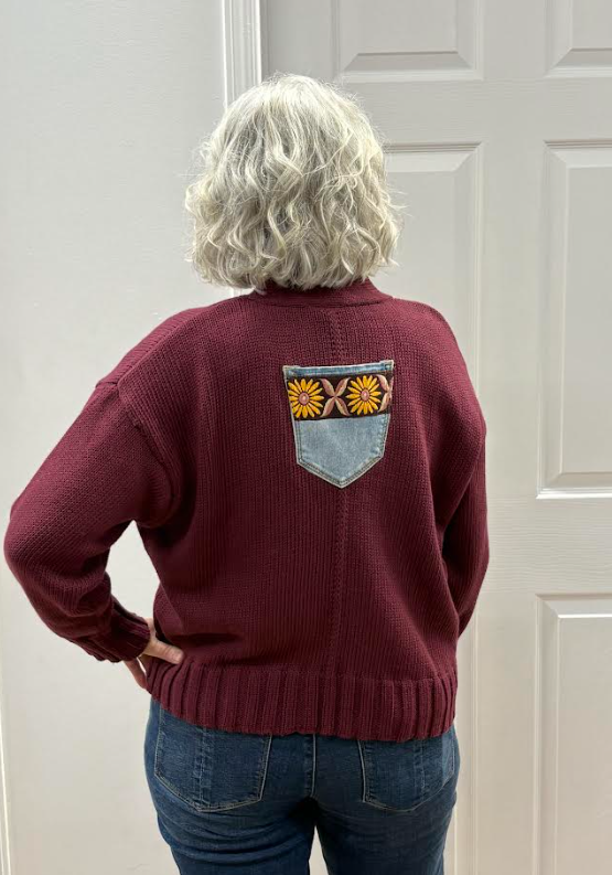 Shannon Passero Isla Cardigan  Wine 5878