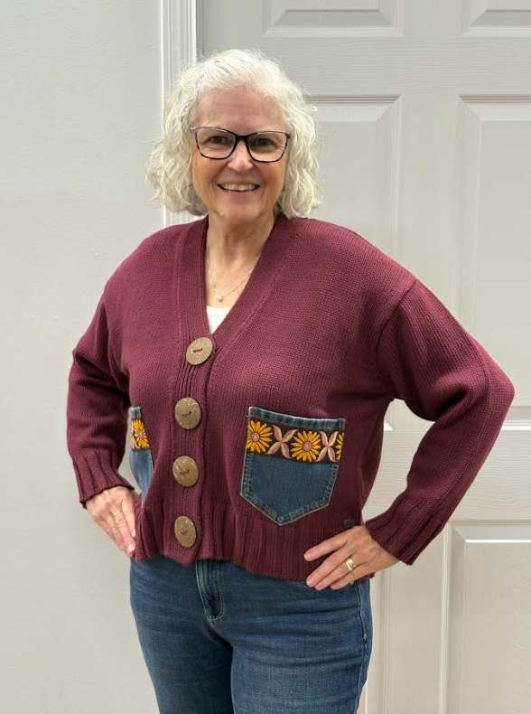 Shannon Passero Isla Cardigan  Wine 5878