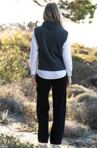 Marble Cowl Neck Sweater Vest Charcoal 8081-105