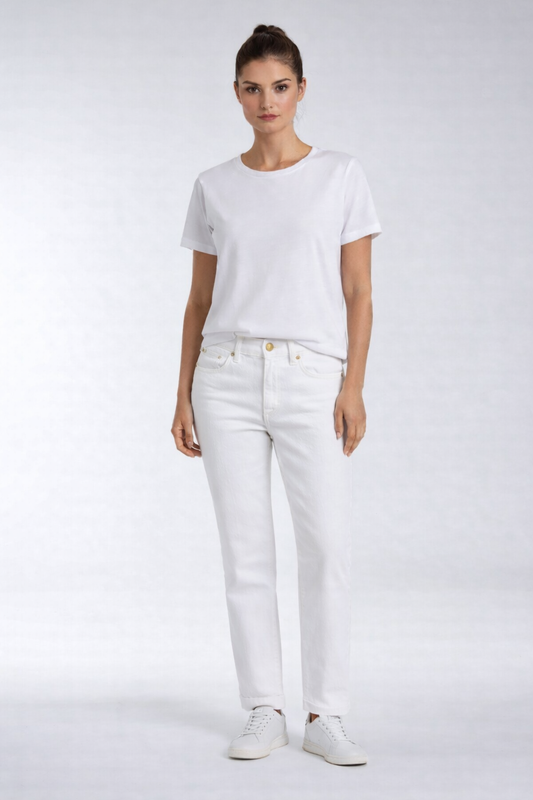 Carreli Premium Straight Leg Jeans White PR-16-White