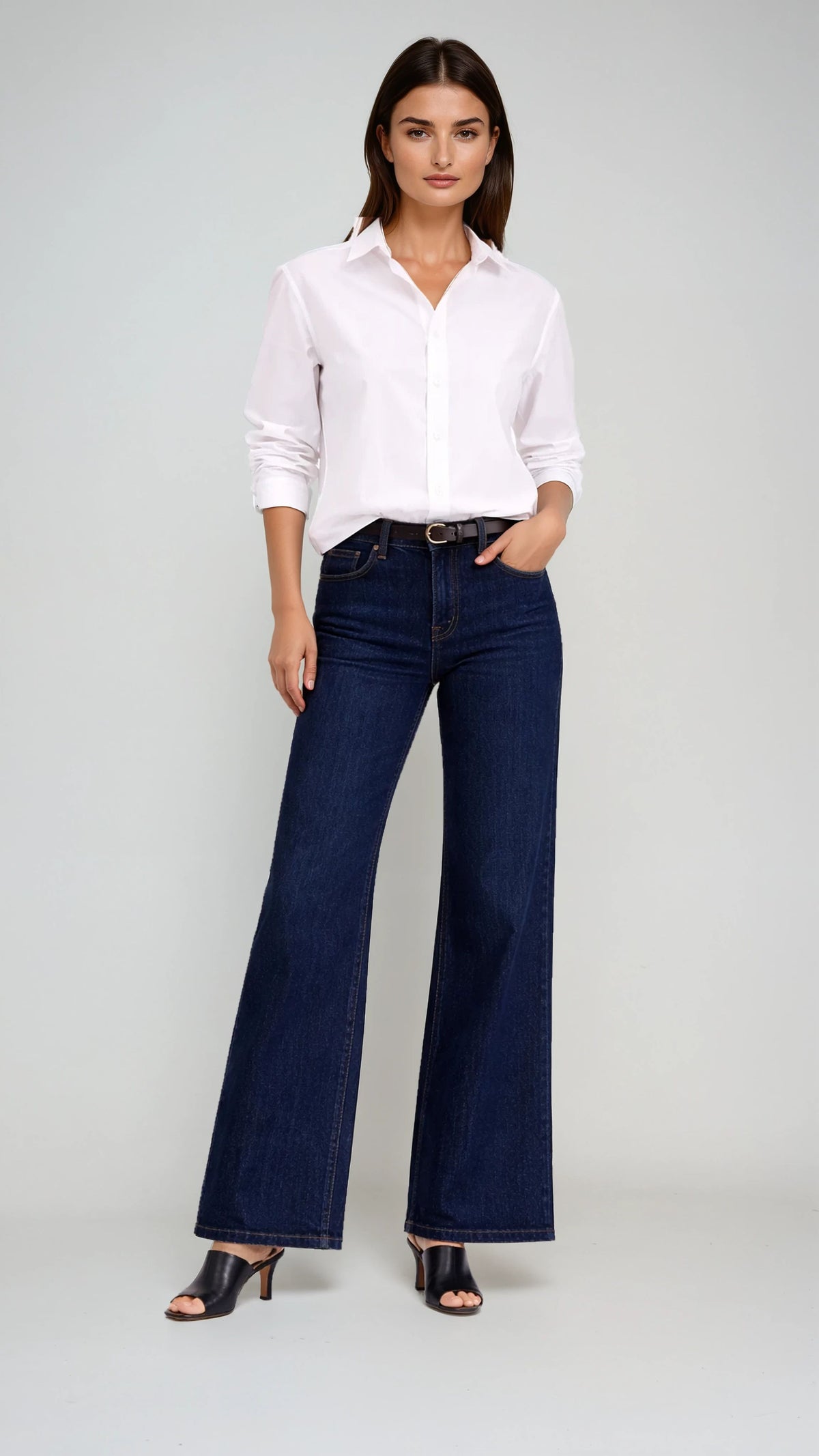 Carreli Premium Wide Leg Jeans Dark Wash PR-9595-DS