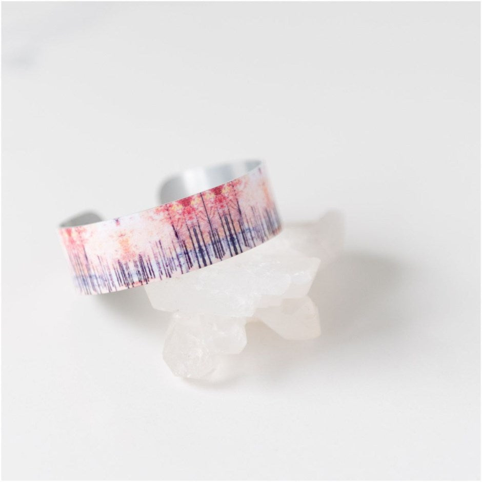 Giftologie Fall Forest Small Cuff "One day at a time."