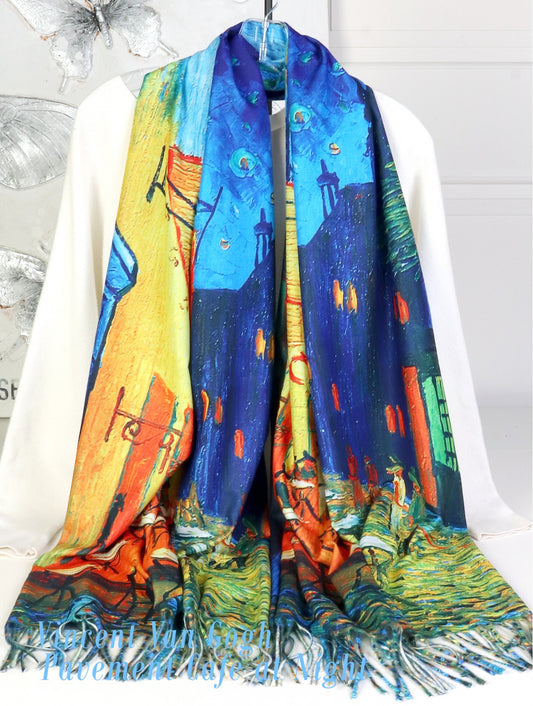 Cherie Bliss Van Gogh Oil Painting Double Sided Printed Scarf SF202511