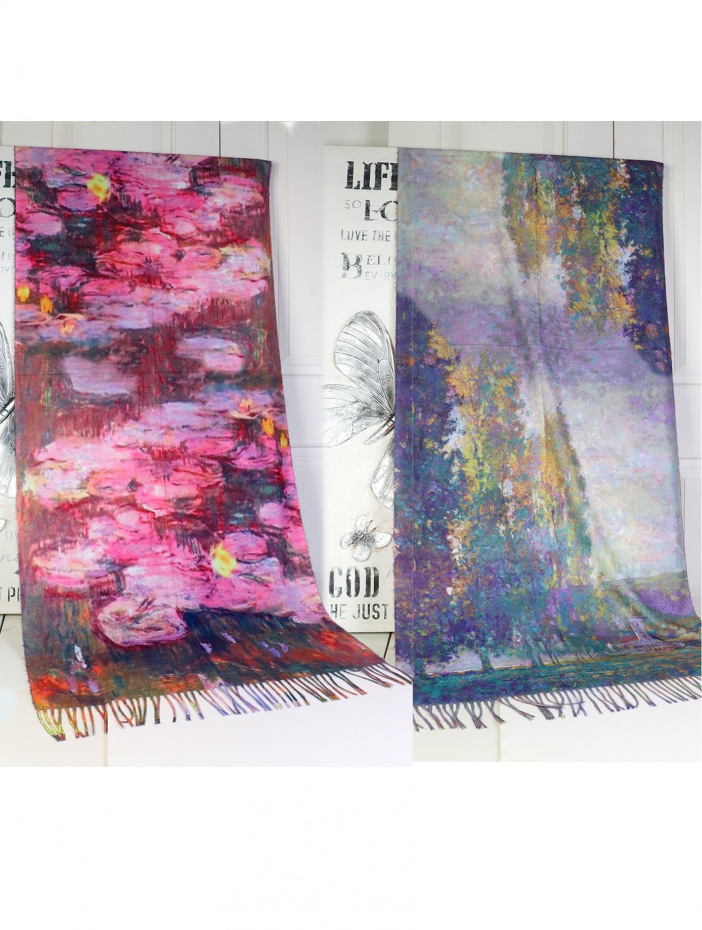 Cherie Bliss Monet Oil Painting Double Sided Printed Scarf SF202518