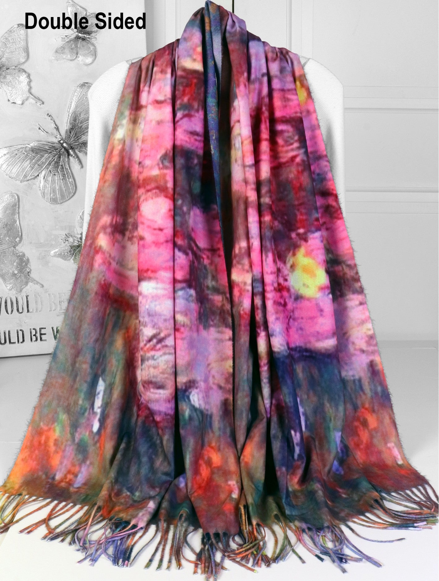 Cherie Bliss Monet Oil Painting Double Sided Printed Scarf SF202518