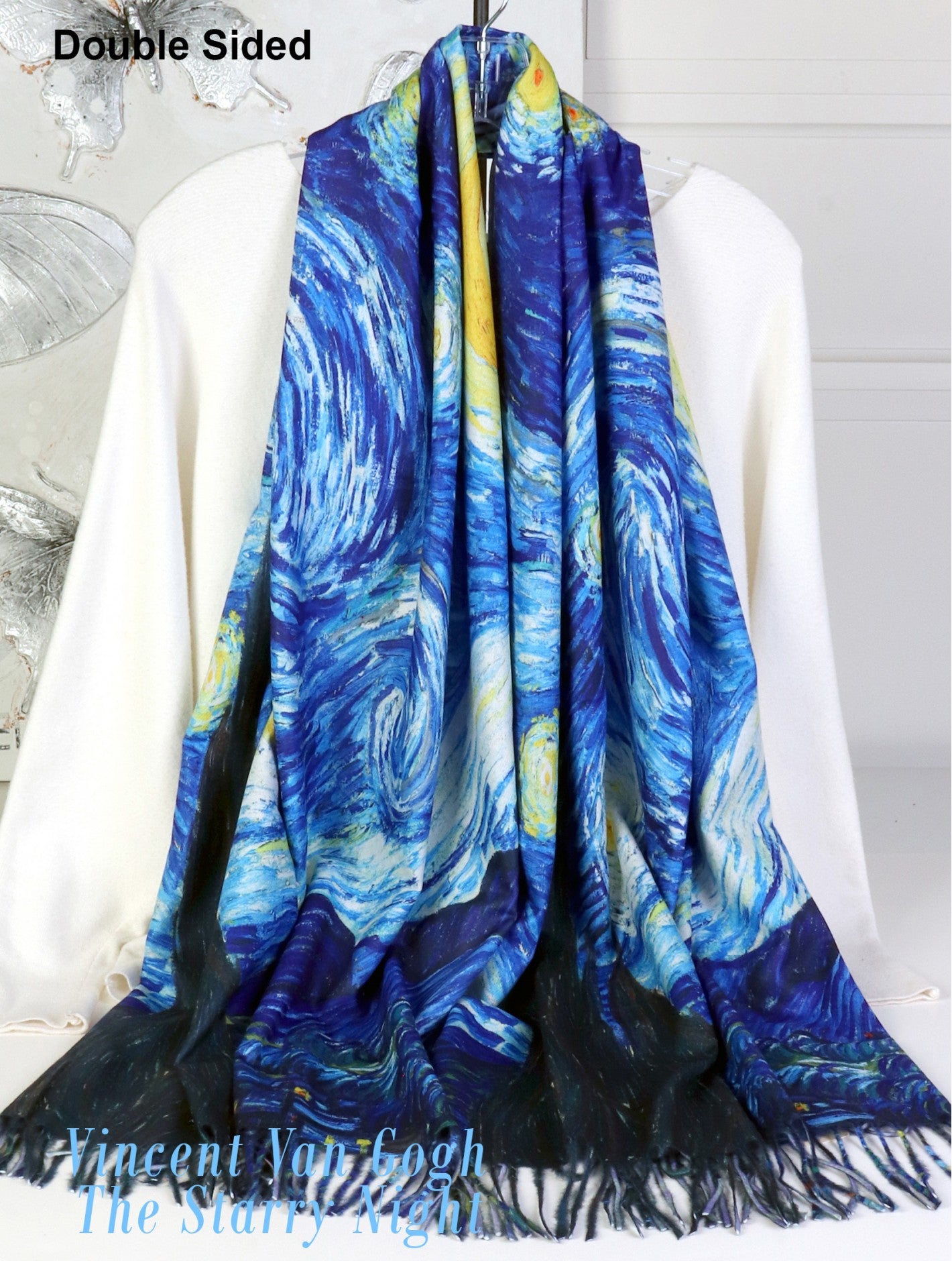 Cherie Bliss Van Gogh The Starry Night Oil Painting Double Sided Printed Scarf SF202527