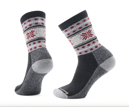 Smartwool Everyday Cozy Snowflake Dream Unisex Crew Socks Charcoal SW0026230031