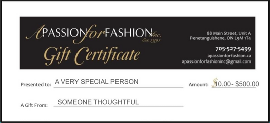 A Passion for Fashion Inc. Gift Card