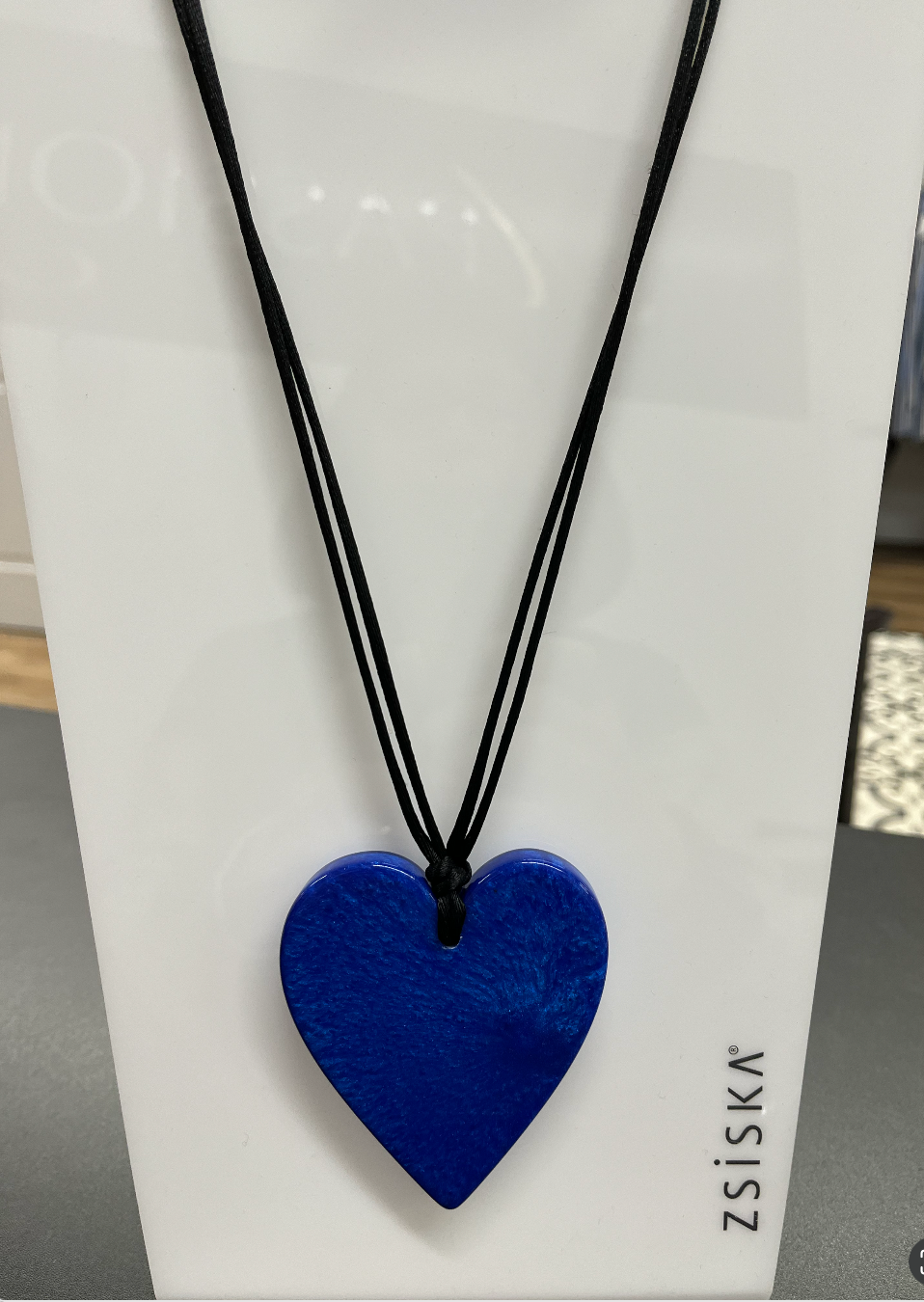 Zsiska Colourful Statement Large Heart Pendant  Metallic Blue 50602039069Q00