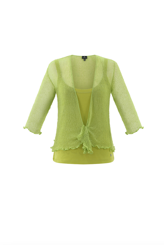 Marble Open Knit Shrug Lime 1531-227