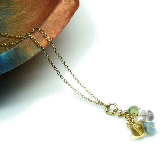 J&J Designs 20" Gold Cluster Necklace EVELYN