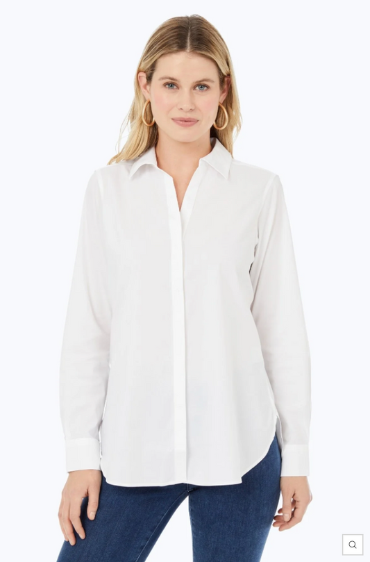 Foxcroft Kylie L/S Non Iron Stretch Blouse White 187961