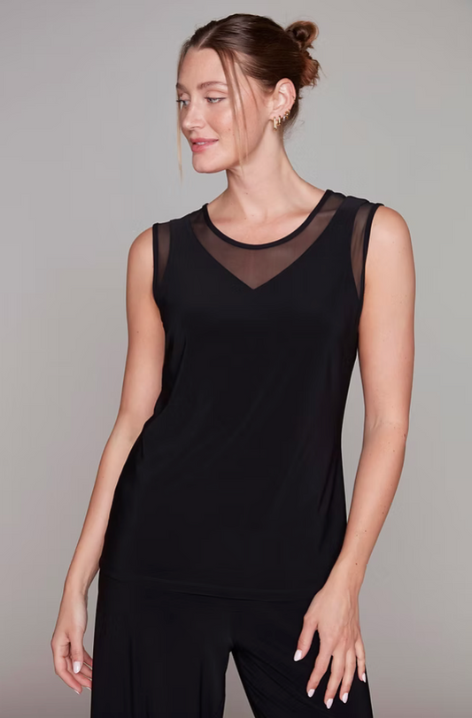 Compli K Mesh V-Neck Sleeveless Top Black 50181