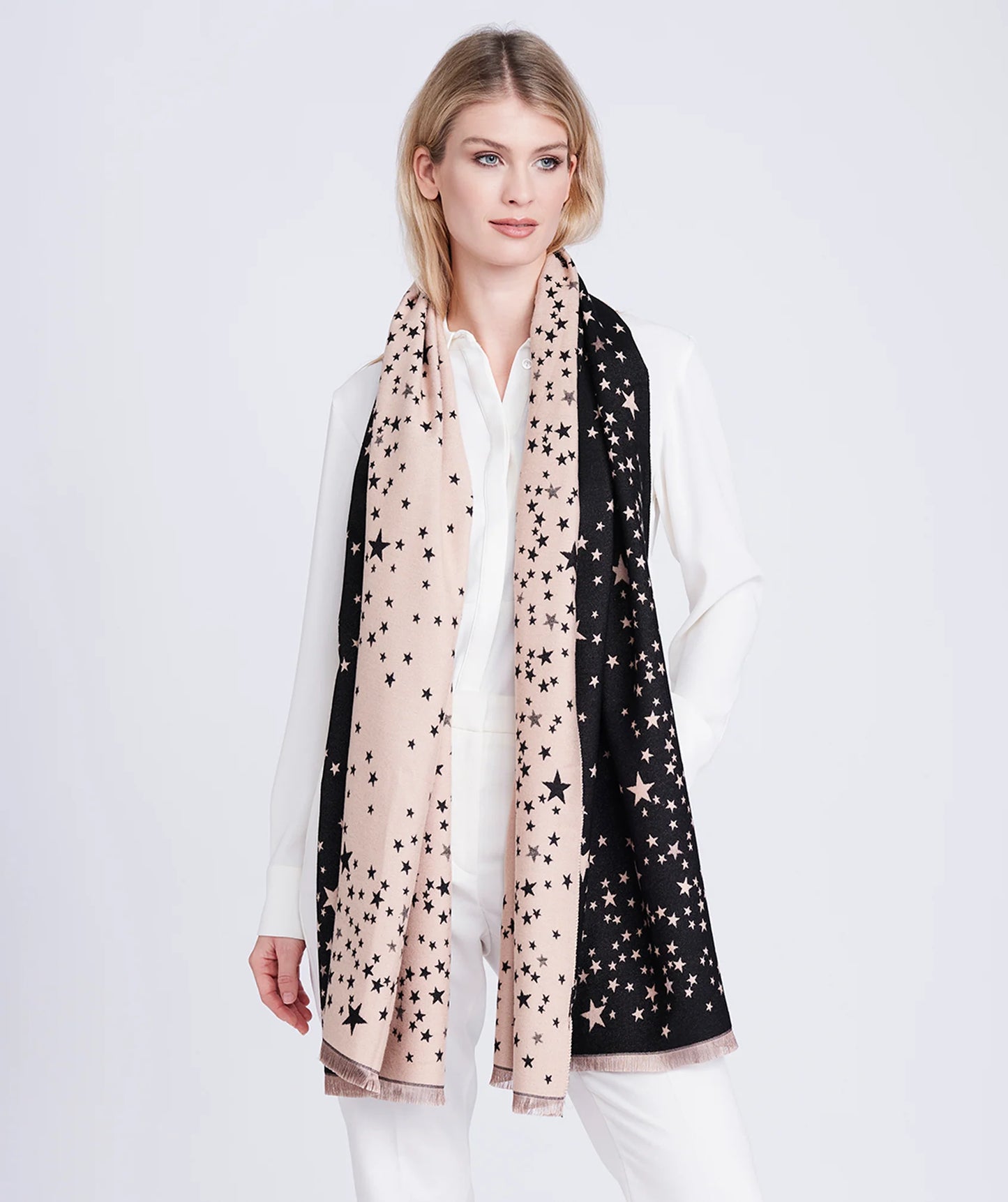 Pia Rossini Starlette Scarf Black/Camel STA002-BLA008