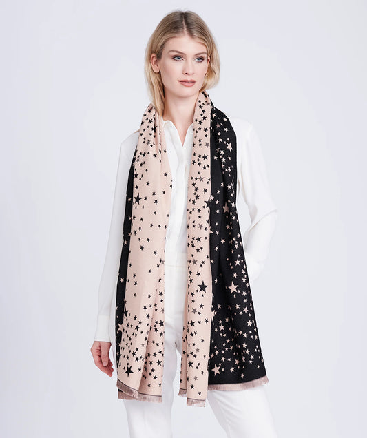 Pia Rossini Starlette Scarf Black/Camel STA002-BLA008