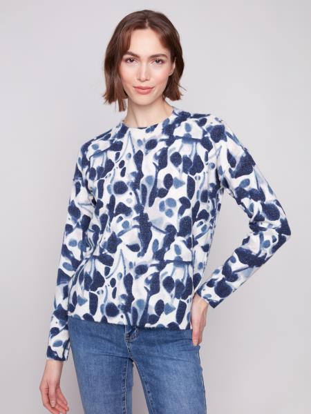 Charlie B Reversible Printed Sweater Smudge C2546RR-918A-P953