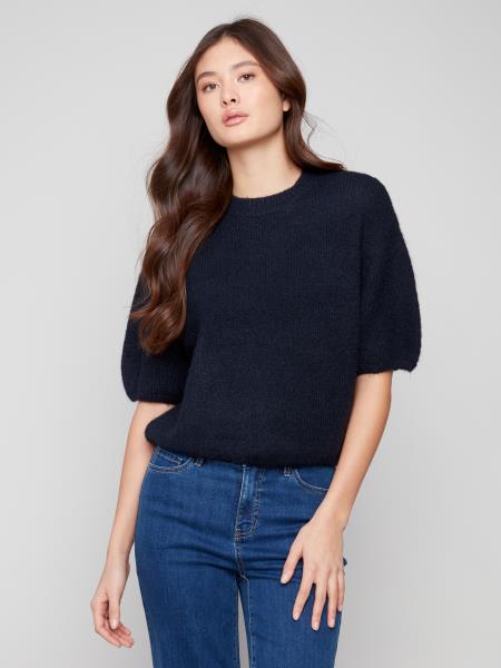 Charlie B Elbow Sleeve Balloon Shape Sweater Moonlight C2858-340C-907