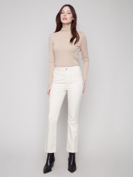 Charlie B Bootcut Leg 5 Pkt Flex Twill Pants Natural C5443X-677B-100