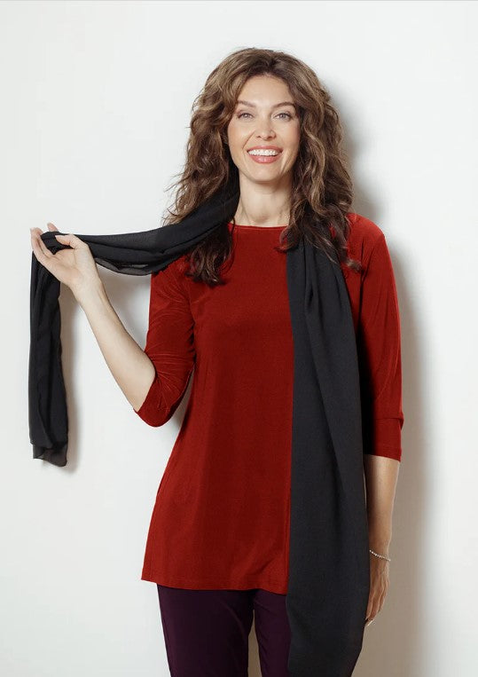 Sympli Whisper Georgette Scarf Black 9004