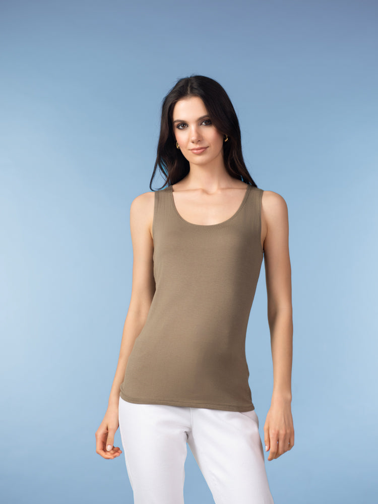 Alison Sheri Tank Top Khaki TAS01S26