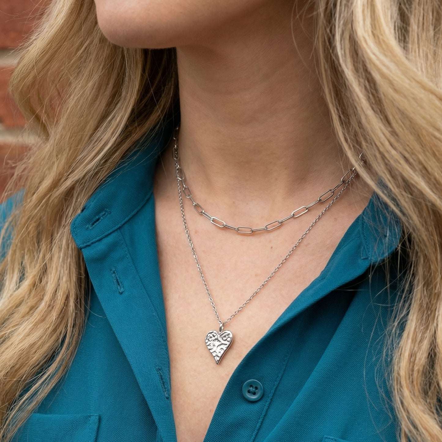 J&J Designs 17″ Paperclip Chain with 20″ Pendant Chain TAYLOR
