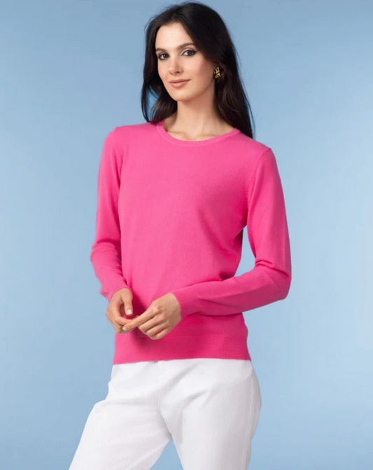 Alison Sheri Long Sleeve Lightweight Sweater Fuchsia YRE704F26