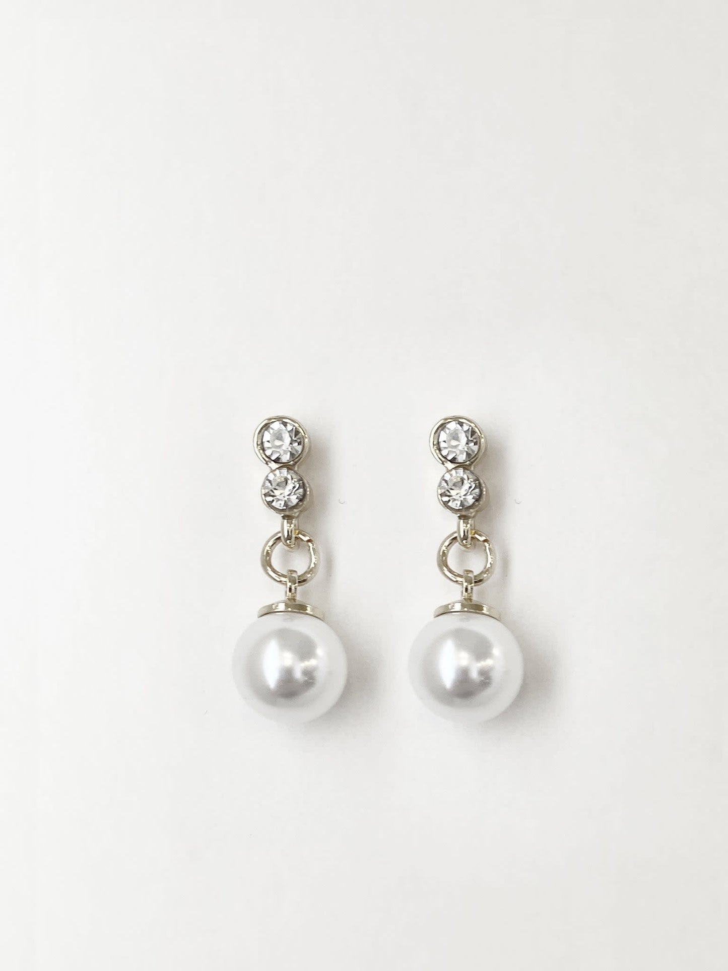 Caracol Silver Faux Pearls & Crystal Earrings 2519-SLV