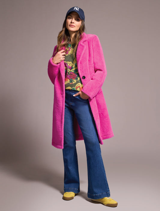 Tribal L/S Button Front Coat w/ Lining  Pink Flambe 22850-8303-1416