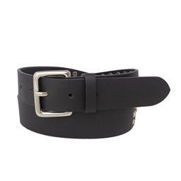 Silver Jeans Co. Women Leather Belt Blk w/Sq and Rd 524