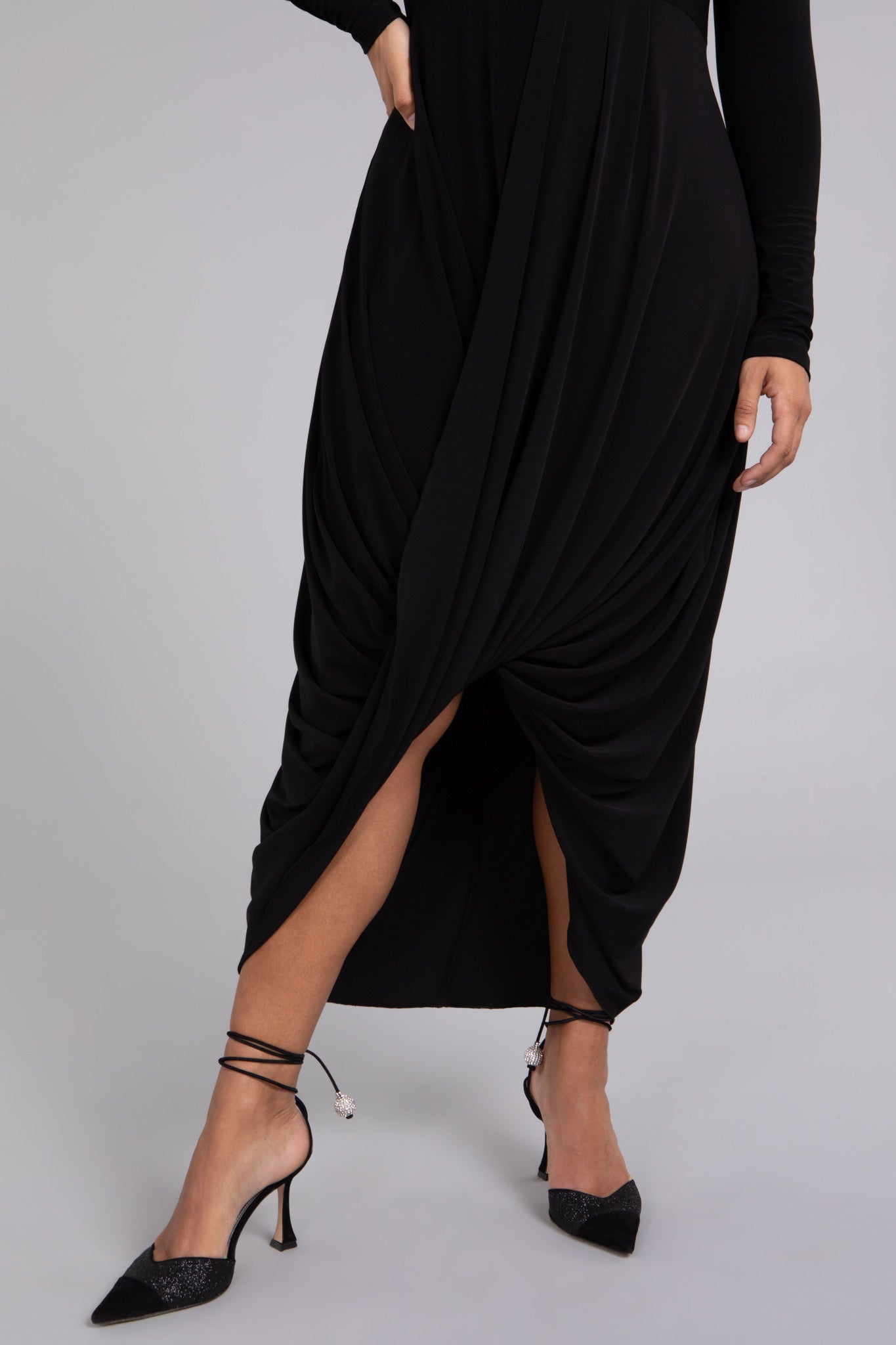 Sympli L/S Swag Dress Black 2830V-3