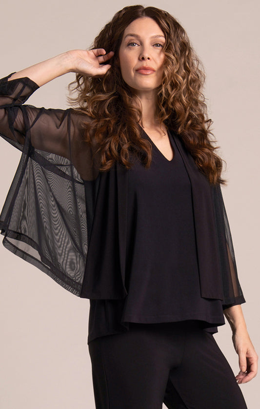 Sympli Mezza Luna Cardigan, Mesh Black 325177-4